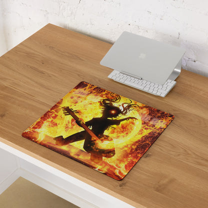 Gaming Mouse Pad Large Fiery Orange Yellow Flames for Gaming Desk Setup Dramatic Fiery Art Style