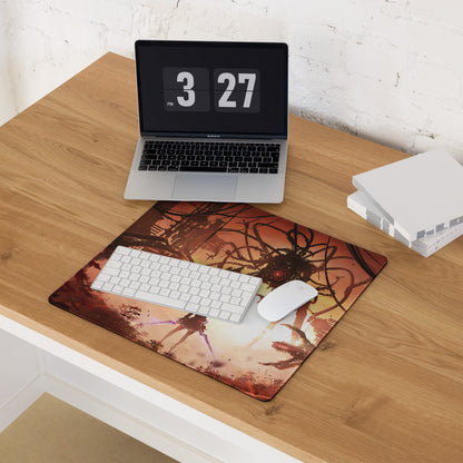 Orange Red Gaming Mouse Pad Large Size For Gaming Setup Cyberpunk Scene Artwork Non Slip