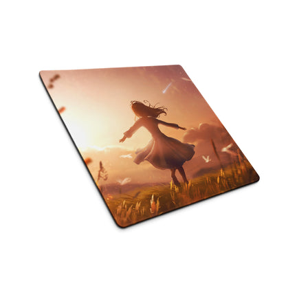Sunset Orange Gaming Mouse Pad For Desk Setup In Cinematic Fantasy Style Desktop Decor For Gamers