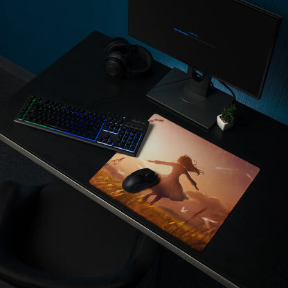 Sunset Orange Gaming Mouse Pad For Desk Setup In Cinematic Fantasy Style Desktop Decor For Gamers
