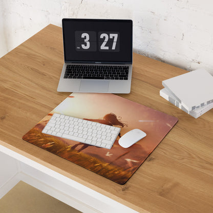 Sunset Orange Gaming Mouse Pad For Desk Setup In Cinematic Fantasy Style Desktop Decor For Gamers