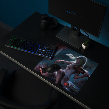 Gaming Mouse Pad Large Non Slip Dark Blue Red For Gaming Desk Setup Fantasy Archer Digital Art