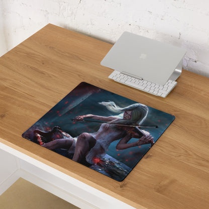 Gaming Mouse Pad Large Non Slip Dark Blue Red For Gaming Desk Setup Fantasy Archer Digital Art