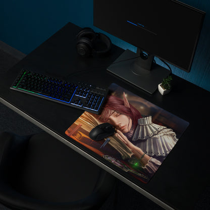 Gamer Mouse Pad Red Anime Desk Setup Manga Style Digital Illustration For Gaming Desk Large Non Slip