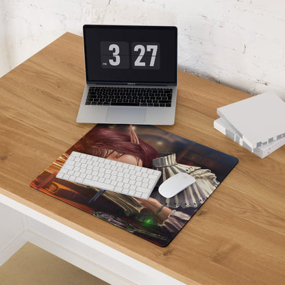 Gamer Mouse Pad Red Anime Desk Setup Manga Style Digital Illustration For Gaming Desk Large Non Slip
