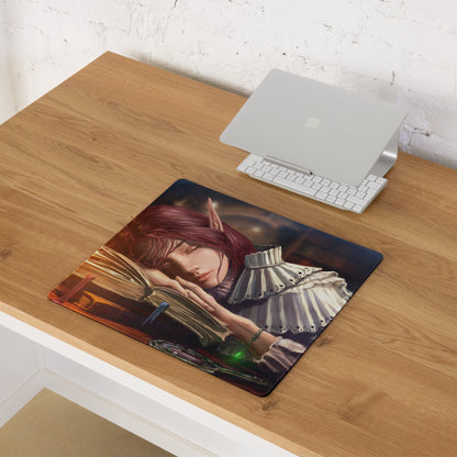 Gamer Mouse Pad Red Anime Desk Setup Manga Style Digital Illustration For Gaming Desk Large Non Slip