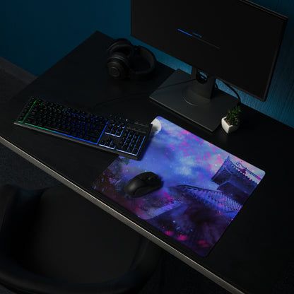Gaming Mouse Pad Purple Blue Neon For Gaming Desk Large Non Slip Surface Digital Art Fantasy Cosmos