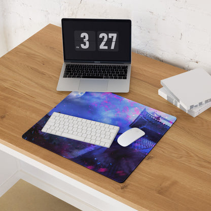 Gaming Mouse Pad Purple Blue Neon For Gaming Desk Large Non Slip Surface Digital Art Fantasy Cosmos