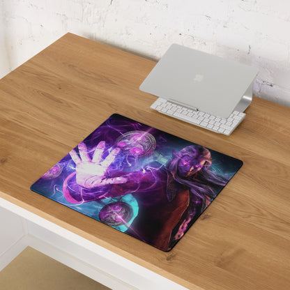 Large Gaming Mouse Pad Extended Desk Mat Purple Blue Neon Fantasy Art Style For Epic Gamer Battlestation Non Slip Surface
