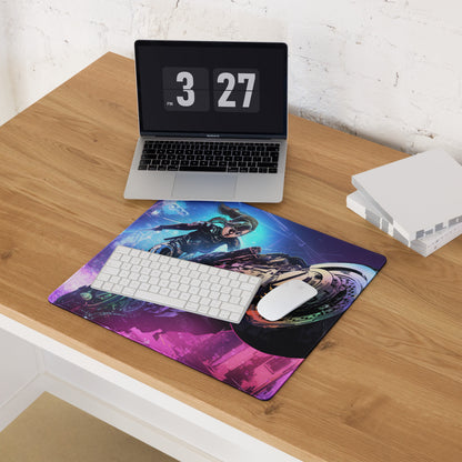 Gaming Mouse Pad Purple Blue Neon Cyberpunk Art For Gaming Desk Setup Large Non Slip Base