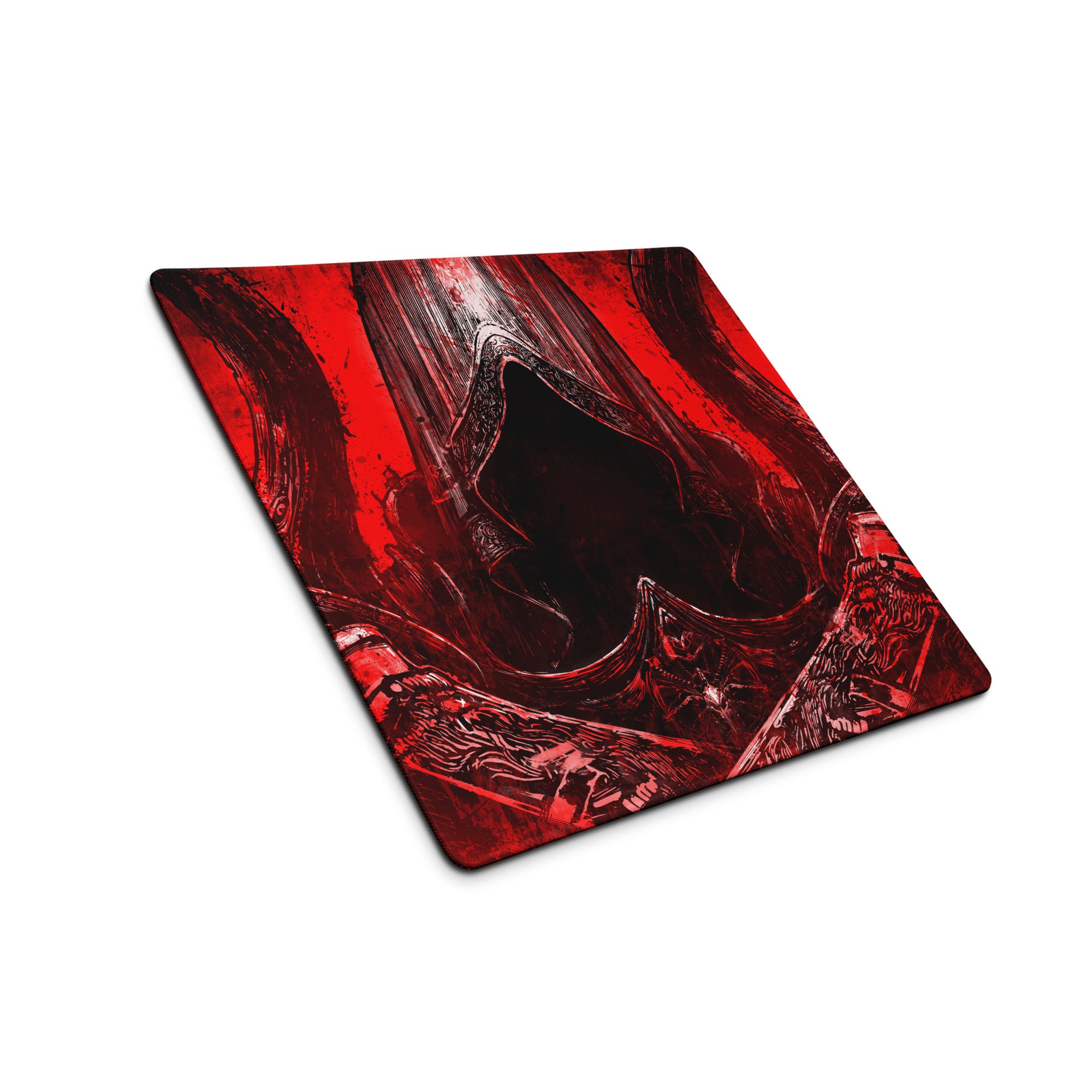 Gaming Mouse Pad Red Black Large Non Slip Desk Mat For PC Gaming Setup Dramatic Dark Fantasy Style Art Print