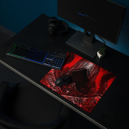 Gaming Mouse Pad Red Black Large Non Slip Desk Mat For PC Gaming Setup Dramatic Dark Fantasy Style Art Print