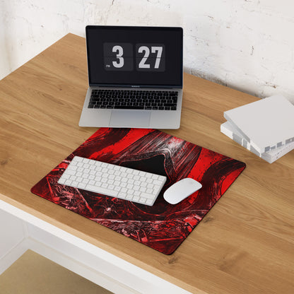 Gaming Mouse Pad Red Black Large Non Slip Desk Mat For PC Gaming Setup Dramatic Dark Fantasy Style Art Print