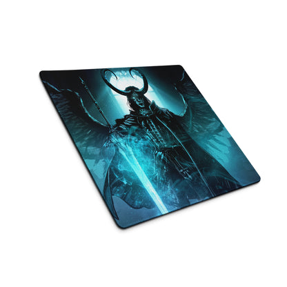 Blue Demon Warrior Gaming Mouse Pad Large Non Slip Edge Stitching Gaming Setup Mat