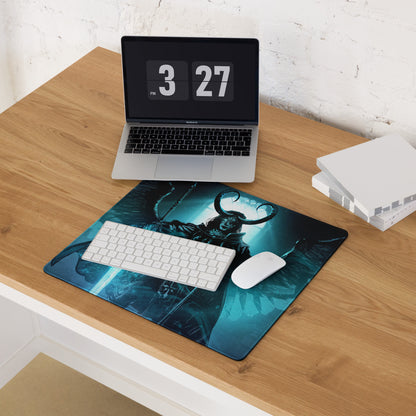 Blue Demon Warrior Gaming Mouse Pad Large Non Slip Edge Stitching Gaming Setup Mat