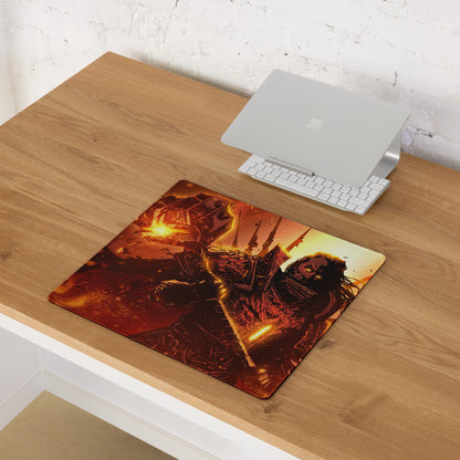 Gaming Mouse Pad Red Orange Black Style Modern Desk Intense Mood Gamer Decor Artwork