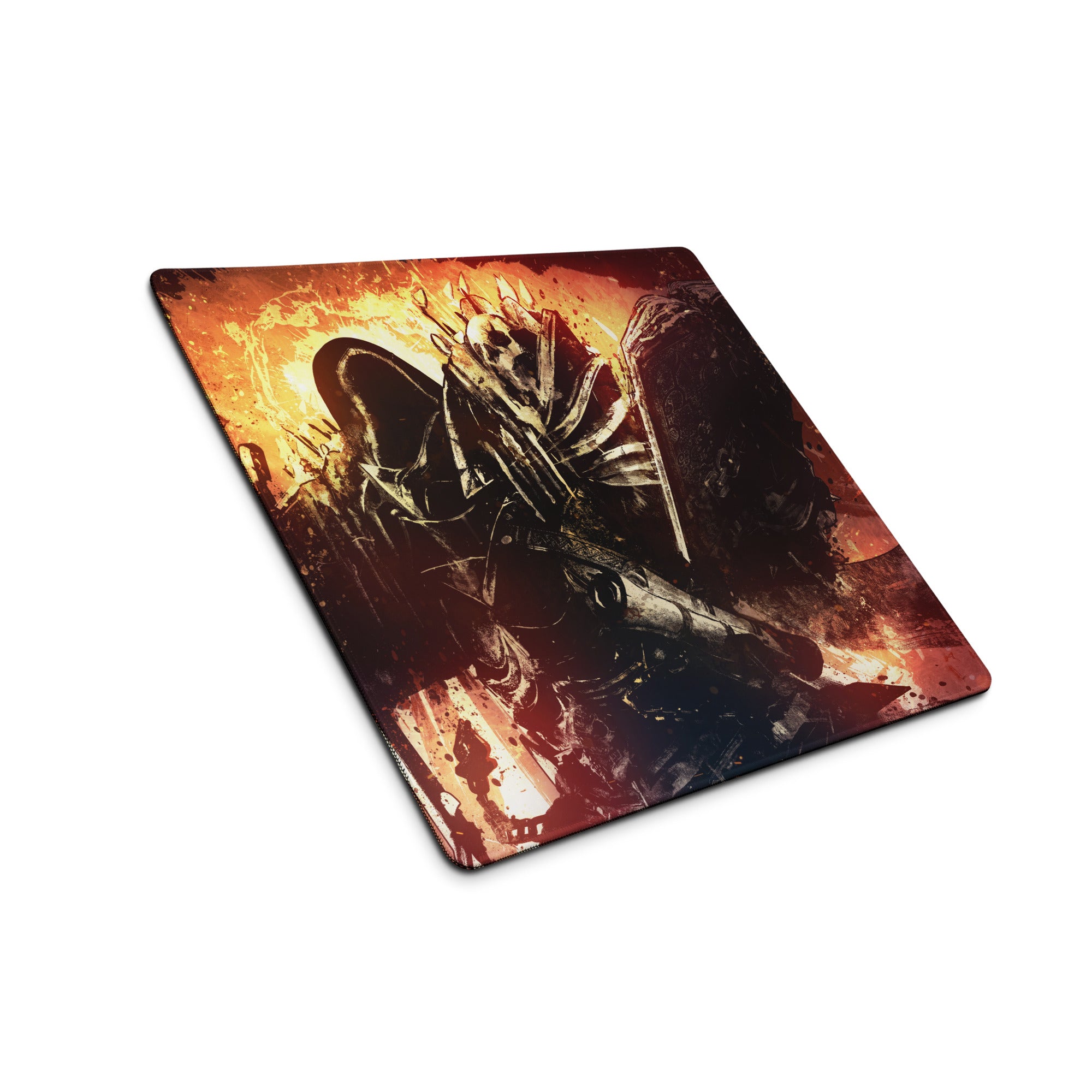 Gaming Mouse Pad Orange Black Fire Graphic For Desktop Setup Modern Art Style Bold Mood Gamer Desk Mat Digital Art Print