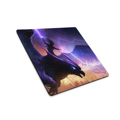 Gaming Mouse Pad Purple Blue Neon Fantasy Dragon Art for Gaming Desk Large Non Slip Edge Stitch
