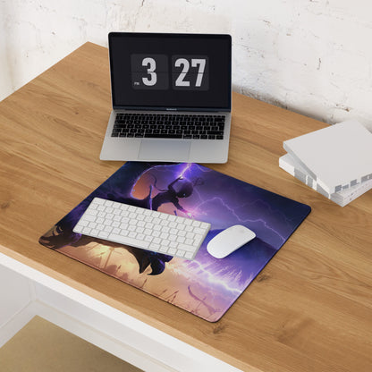 Gaming Mouse Pad Purple Blue Neon Fantasy Dragon Art for Gaming Desk Large Non Slip Edge Stitch