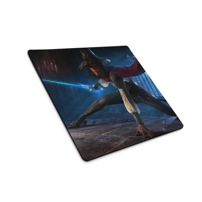 Dark Blue Witch Themed Gaming Mouse Pad Large Size Non Slip Edge Stitching for Dota CS GO Setup Epic Fantasy Desk Decor