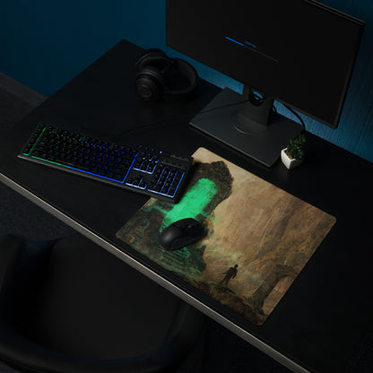 Gaming Mouse Pad Large Extended Green Glow Portal Scene for Gaming Desk Setup Epic Fantasy Digital Art Style Non Slip