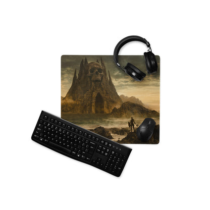 Gaming Mouse Pad Warm Sepia Tones for Desktop Setup Cinematic Fantasy Landscape Atmospheric