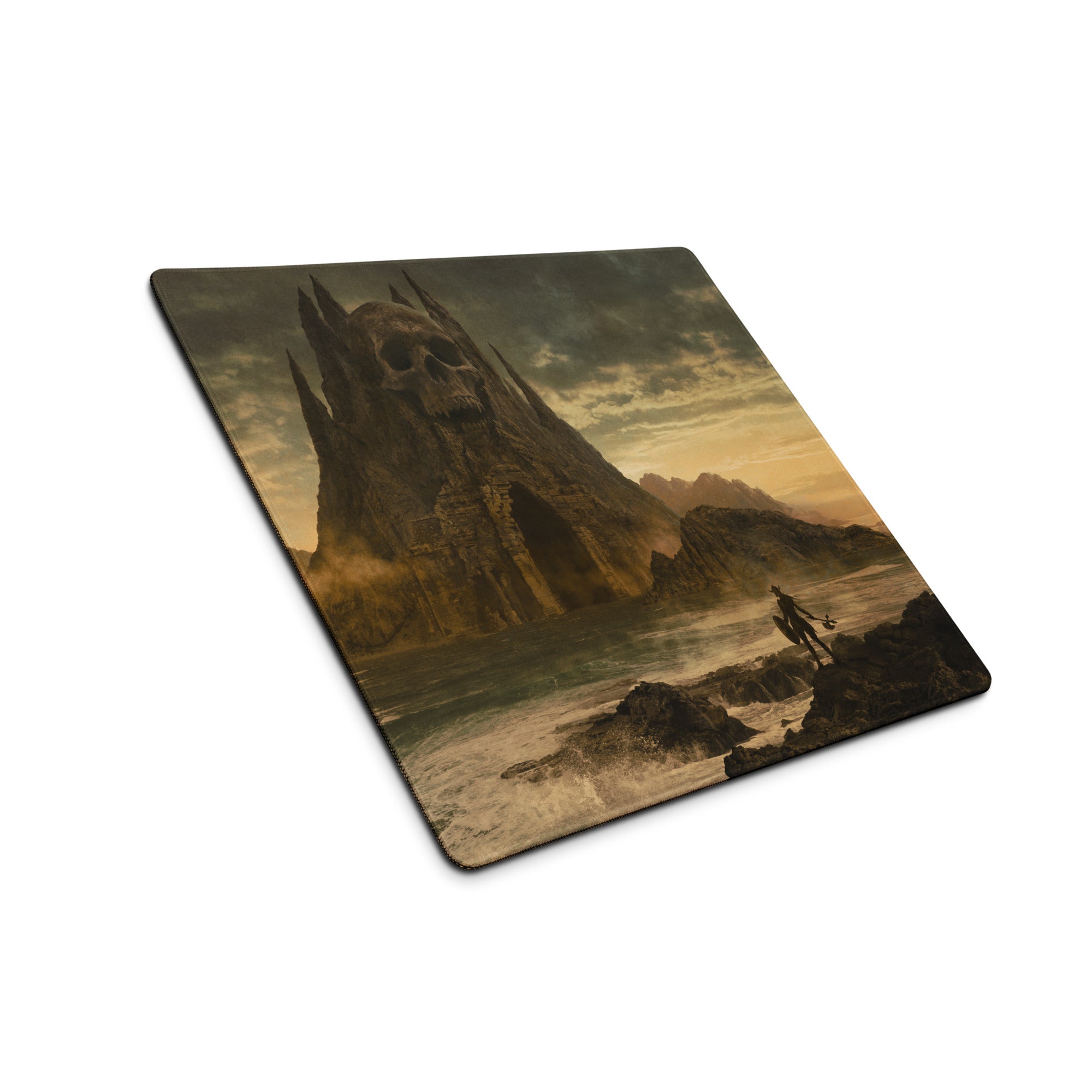 Gaming Mouse Pad Warm Sepia Tones for Desktop Setup Cinematic Fantasy Landscape Atmospheric