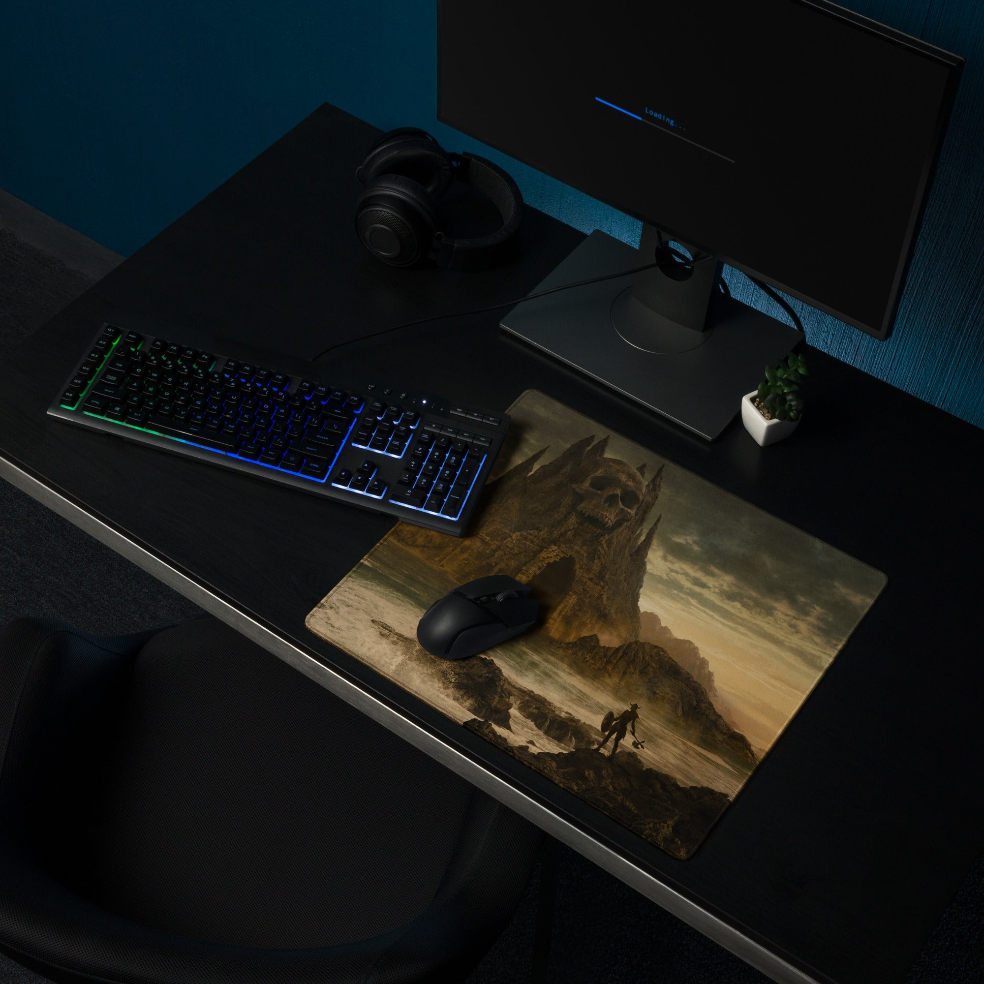 Gaming Mouse Pad Warm Sepia Tones for Desktop Setup Cinematic Fantasy Landscape Atmospheric
