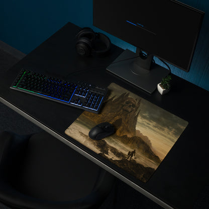 Gaming Mouse Pad Warm Sepia Tones for Desktop Setup Cinematic Fantasy Landscape Atmospheric