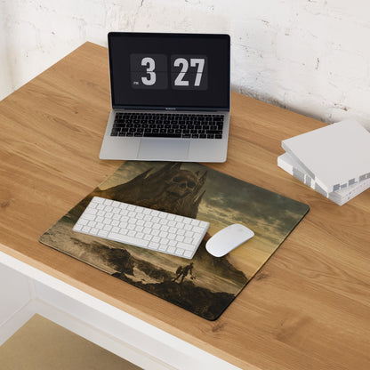 Gaming Mouse Pad Warm Sepia Tones for Desktop Setup Cinematic Fantasy Landscape Atmospheric