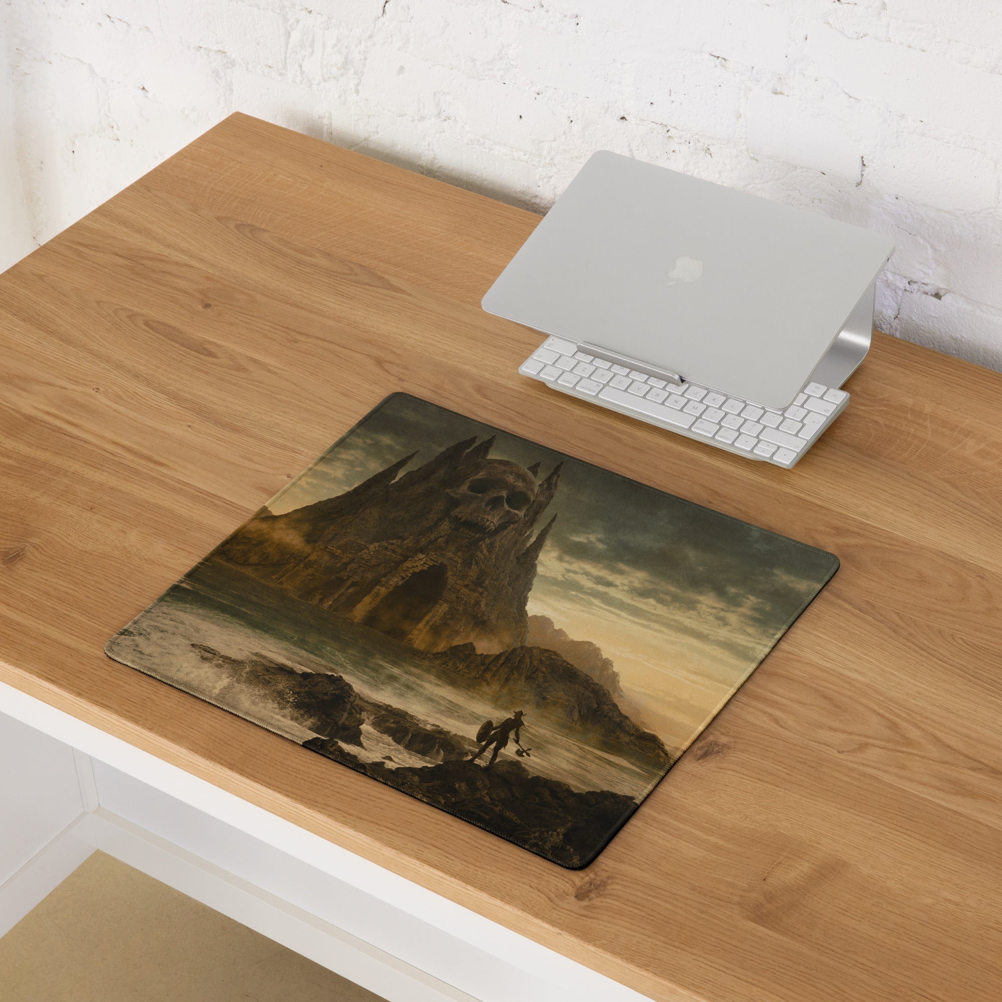 Gaming Mouse Pad Warm Sepia Tones for Desktop Setup Cinematic Fantasy Landscape Atmospheric