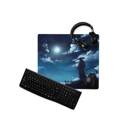 Gaming Mouse Pad Blue Night Sky Theme For Desk Gaming Setup Large Non Slip Edge Stitching Mystic Wilderness Art Style