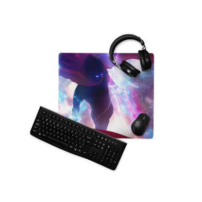 Gaming Mouse Pad Purple Blue Neon Lightning Cyberpunk Desk Mat For Gaming Setup Non Slip Surface
