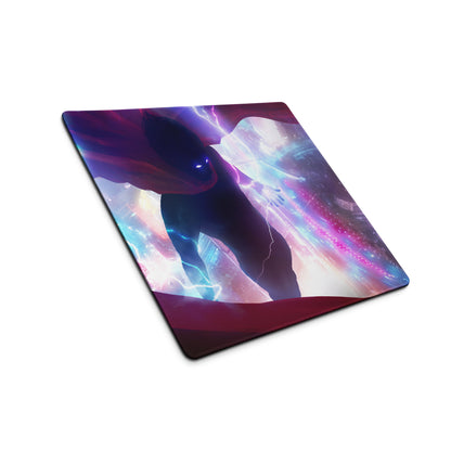 Gaming Mouse Pad Purple Blue Neon Lightning Cyberpunk Desk Mat For Gaming Setup Non Slip Surface