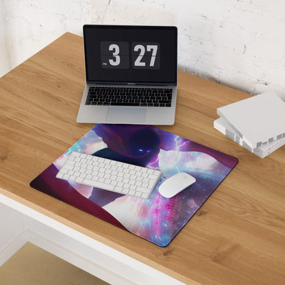 Gaming Mouse Pad Purple Blue Neon Lightning Cyberpunk Desk Mat For Gaming Setup Non Slip Surface