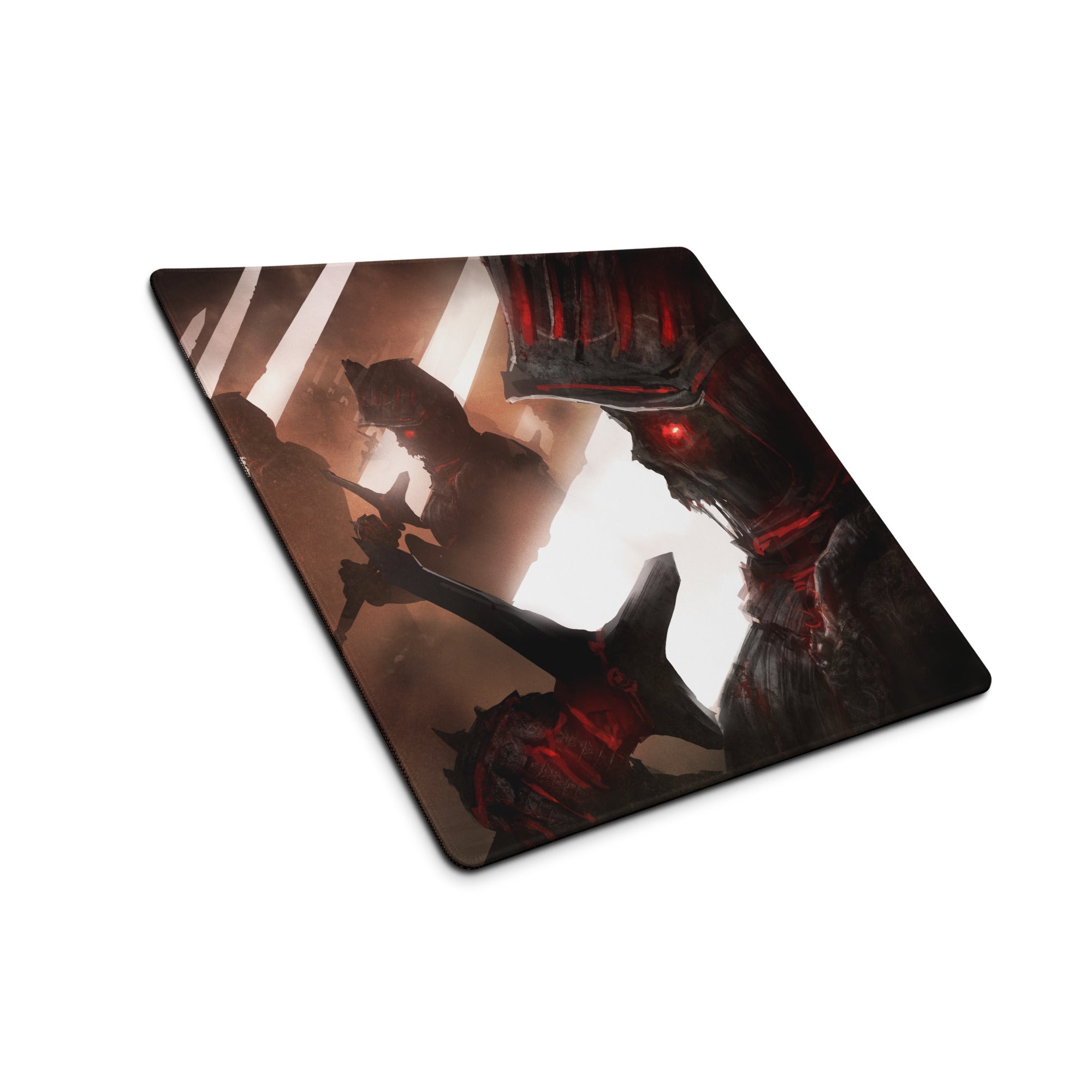 Gaming Mouse Pad Large Red And Black Battle Art For Gaming Desk Setup Non Slip Base HD Print For Competitive Esports