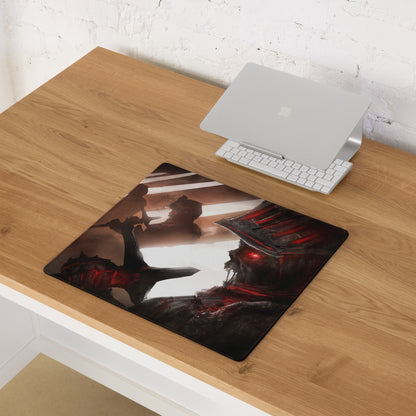 Gaming Mouse Pad Large Red And Black Battle Art For Gaming Desk Setup Non Slip Base HD Print For Competitive Esports