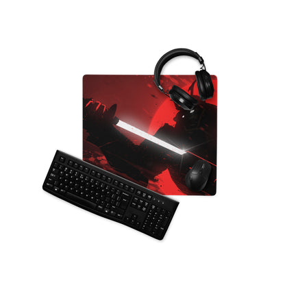 Red Black Gaming Mouse Pad For Desktop Setup Modern Abstract Art Style With Non Slip