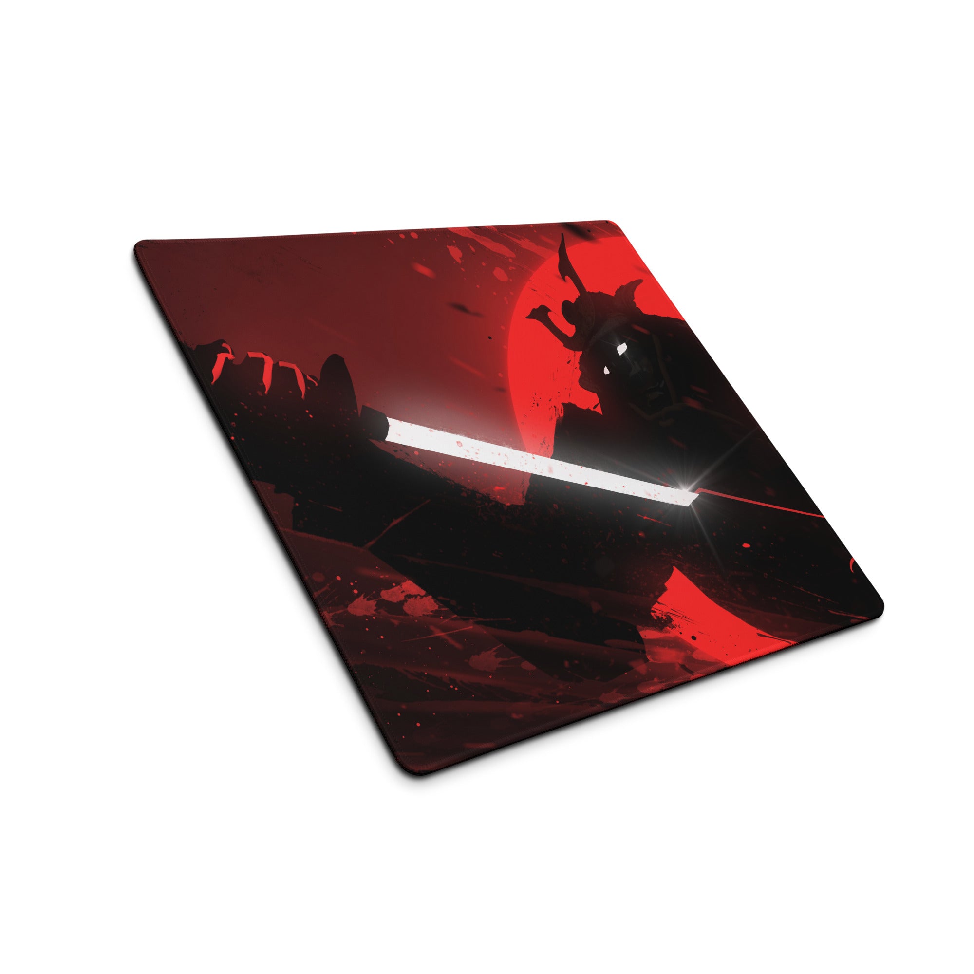 Red Black Gaming Mouse Pad For Desktop Setup Modern Abstract Art Style With Non Slip