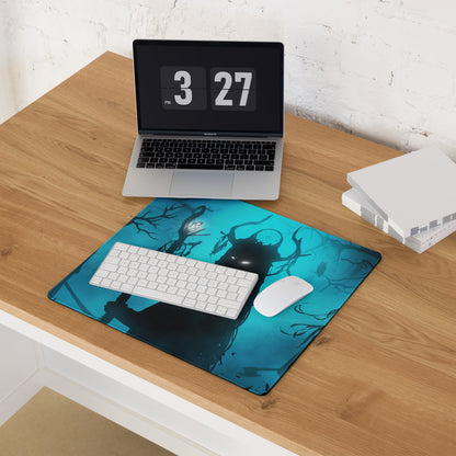Gaming Mouse Pad Large Blue Black For Gaming Desk Setup Silhouette Dark Fantasy Digital Art
