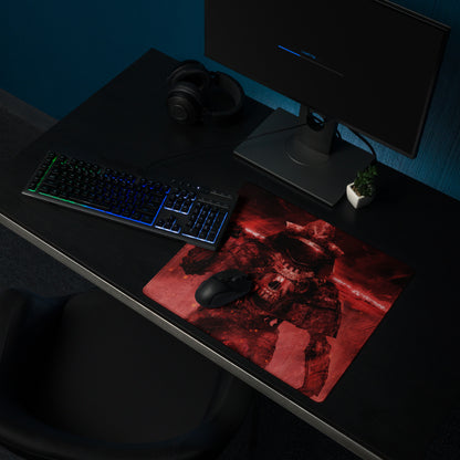Gaming Mouse Pad Red And Black Large Desk Mat For Gaming Setup Modern Dark Warrior Art Epic Mood FPS MOBA Digital