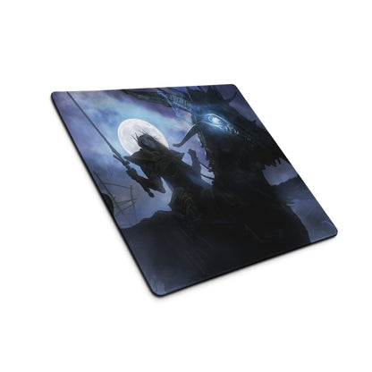Fantasy Battle Theme Gaming Mouse Pad In Deep Blue And Purple For Desktop Setup Immersive Cinematic Digital Art Style