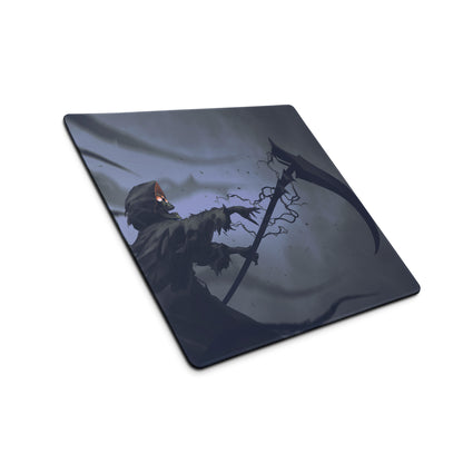 Dark Blue Grim Reaper Gaming Mouse Pad For Gaming Desk Large Size Non Slip Base Edge Stitching Epic Fantasy Art