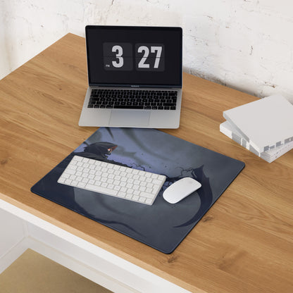 Dark Blue Grim Reaper Gaming Mouse Pad For Gaming Desk Large Size Non Slip Base Edge Stitching Epic Fantasy Art