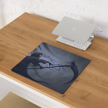 Dark Blue Grim Reaper Gaming Mouse Pad For Gaming Desk Large Size Non Slip Base Edge Stitching Epic Fantasy Art