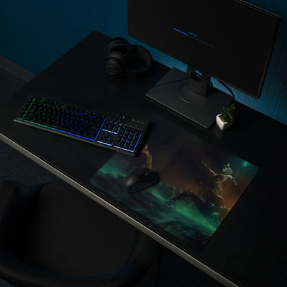 Gaming Mouse Pad Edge Stitch Large Size Black Teal Orange Desk Mat For Gaming Setup Non Slip Rubber Base