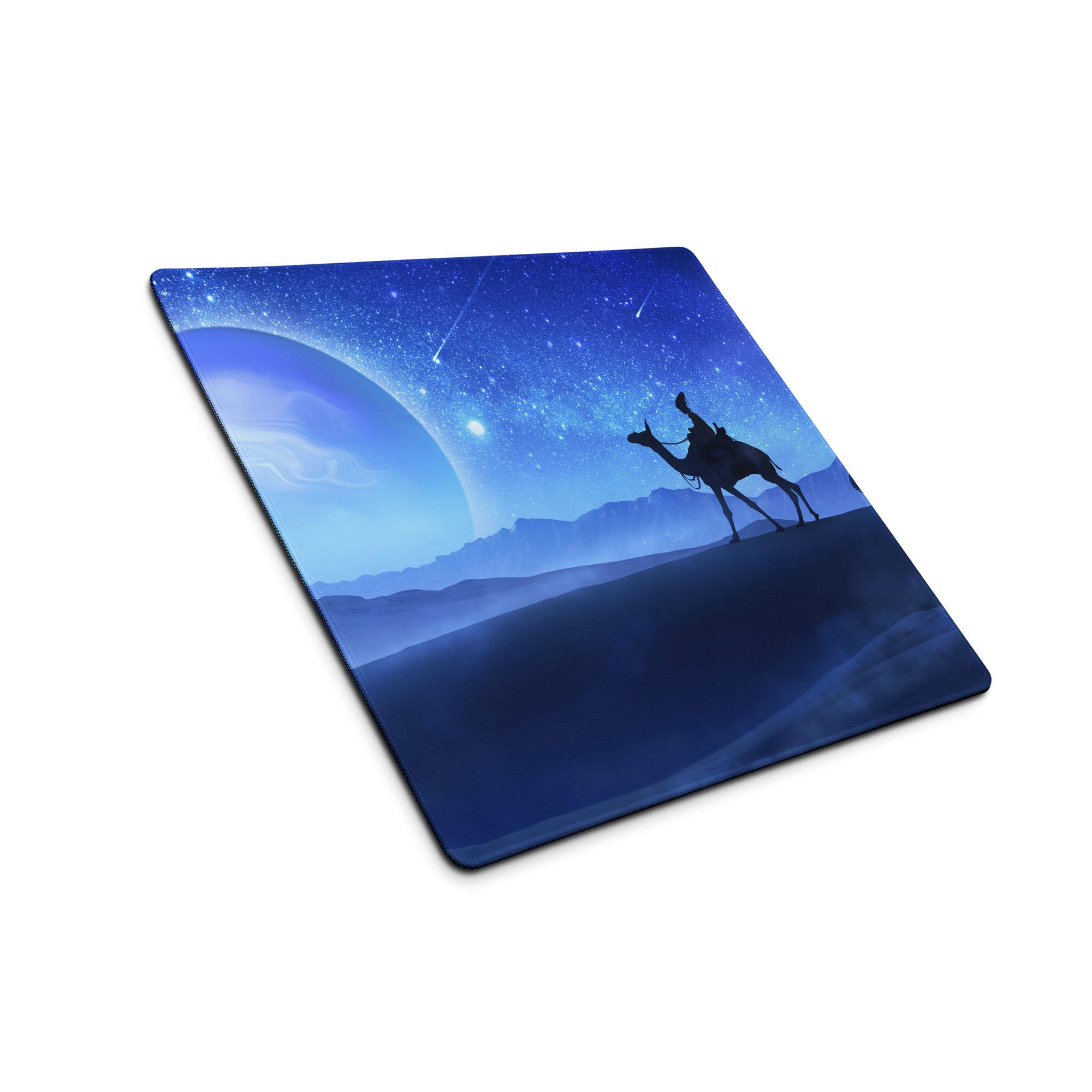 Blue Space Themed Gaming Mouse Pad For Desktop Setup Cosmic Night Sky Illustration Dreamy Celestial Mood Space Art