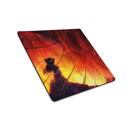 Gaming Mouse Pad Red Orange Fiery Lava Theme Large Desk Mat For Gaming Setup With Non Slip Base