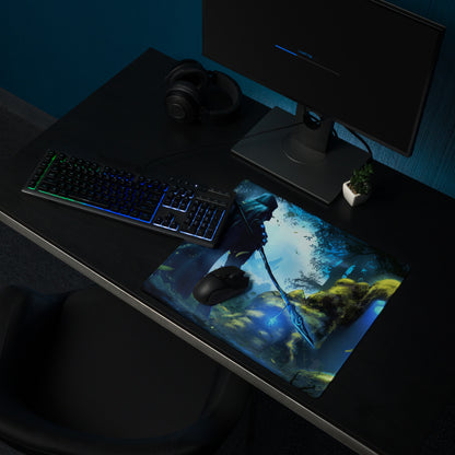 Forest Archer Fantasy Gaming Mouse Pad Blue Green Non Slip Large Desk Mat For Gaming Digital Art
