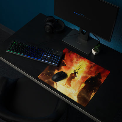 Gaming Mouse Pad Fiery Red And Black For Gaming Desk Setup Lava Theme Epic Fantasy Art Style Non Slip Large